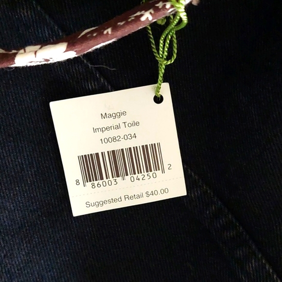 NWT Vera Bradley small brown and white quilted cotton hand bag. - Picture 4 of 6